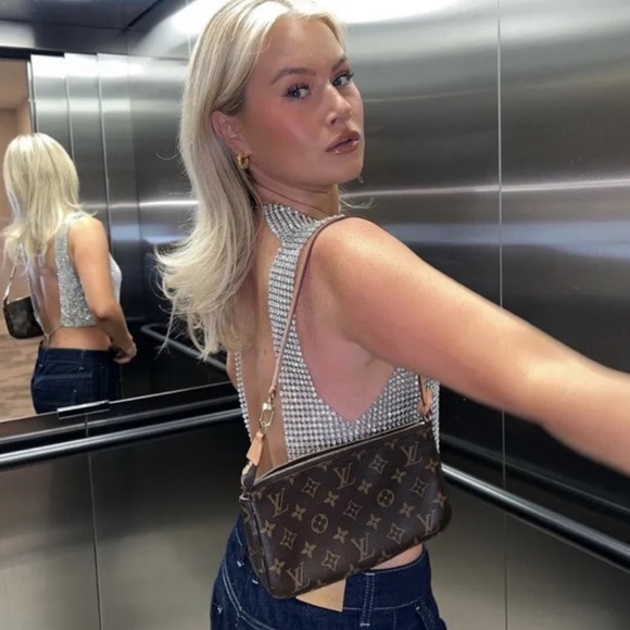 Silver Open Back Rhinestone Top - Picture 2 of 13